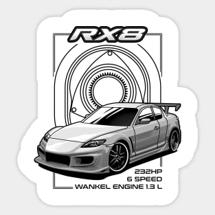 MAZDA RX 8 WHITE Sticker